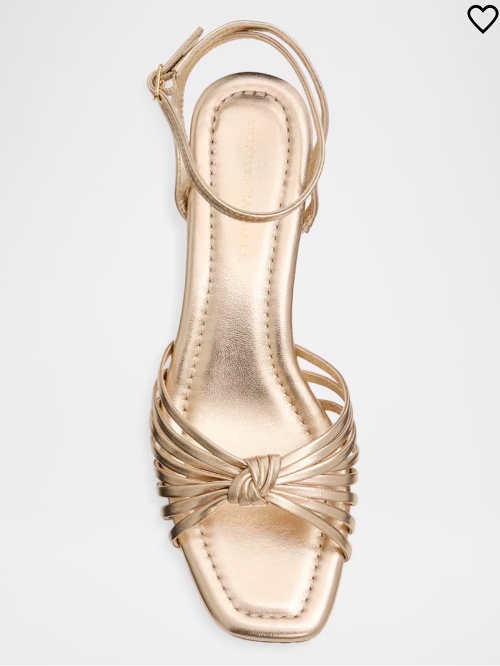Loeffler Randall Metallic Gold Strappy Knot Sandal